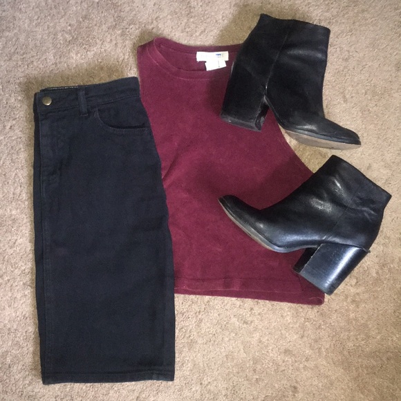 American Apparel Dresses & Skirts - Cute black jean pencil skirt! American Apparel